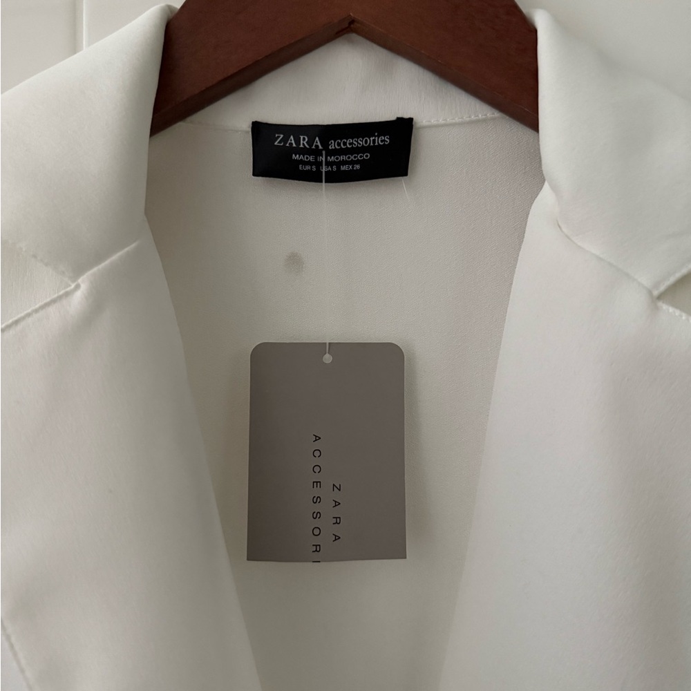 Zara Accessories White Long Sleeve Bodysuit - Picture 2 of 6